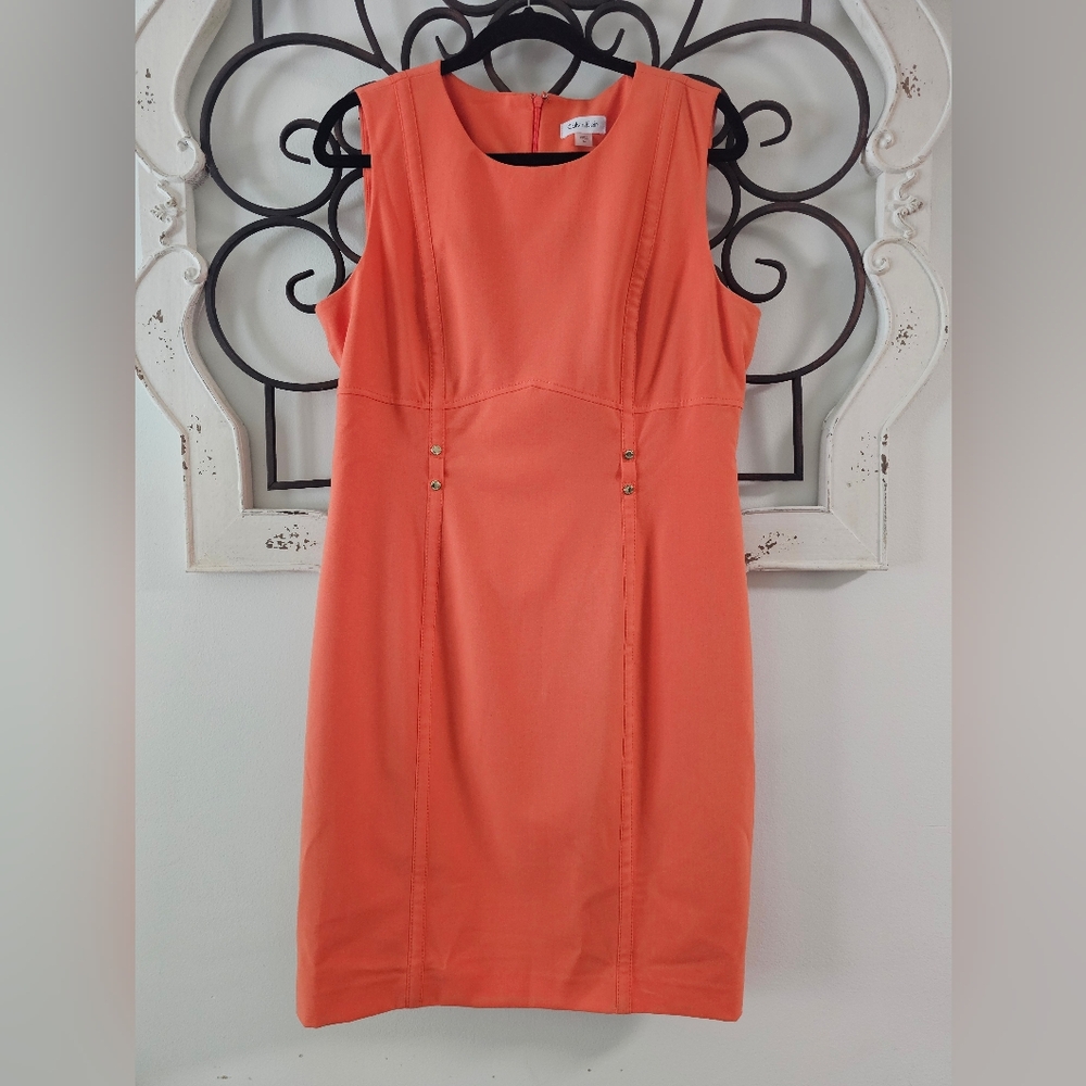 Orange sleeveless dress Calvin Klein Size 14